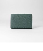 シボ レザーライク フラップ カードケース