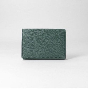 シボ レザーライク フラップ カードケース