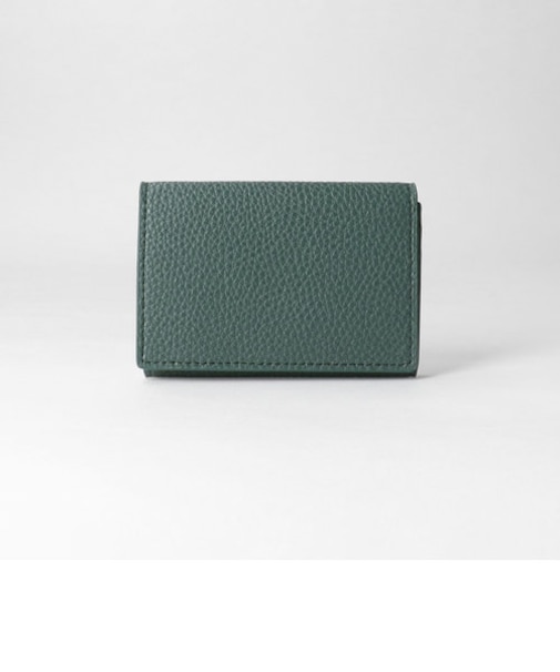 シボ レザーライク フラップ カードケース