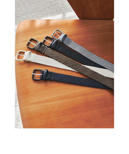 レザー バックル ゴムメッシュ ベルト
