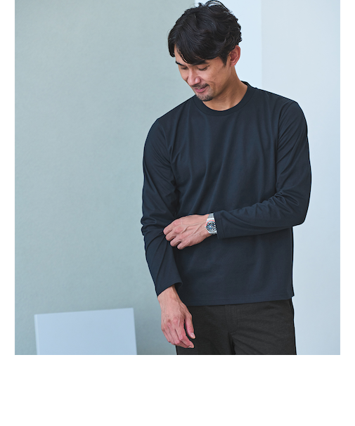 【WEB限定】JUST fit ジャケイン クルーネック 長袖 Tシャツ -吸水速乾・抗菌-