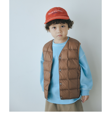 ＜TAION＞ベーシック Vネックボタン インナーダウンベスト / キッズ  110cm-130cm