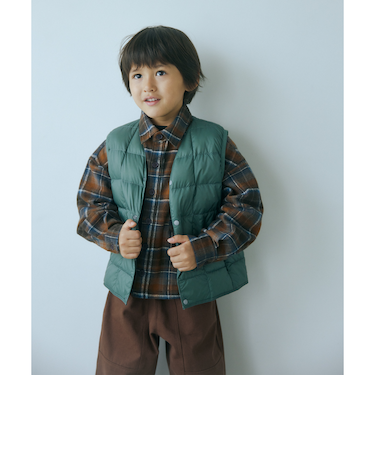 ＜TAION＞ベーシック Vネックボタン インナーダウンベスト / キッズ  110cm-130cm