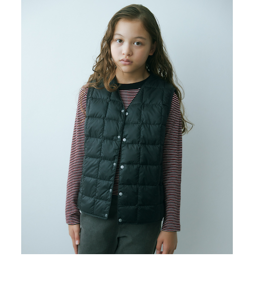 <TAION>ベーシック Vネックボタン インナーダウンベスト / キッズ  140cm-150cm