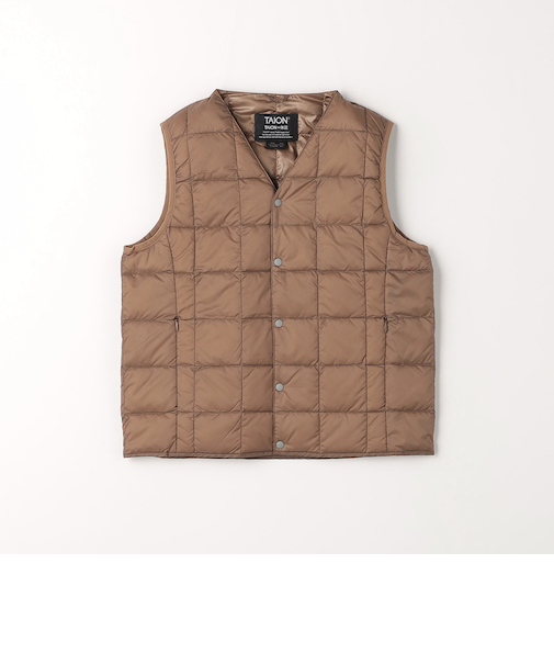 <TAION>ベーシック Vネックボタン インナーダウンベスト / キッズ 140cm-150cm