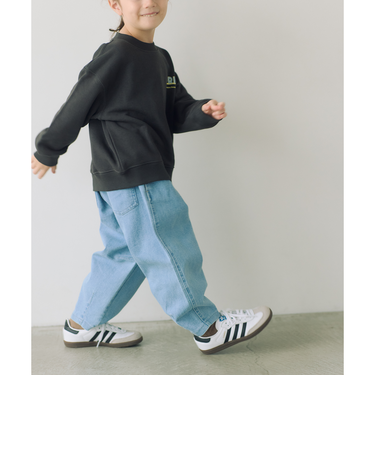 ストレッチ デニム カーブパンツ / キッズ  100cm-160cm - ストレッチ -