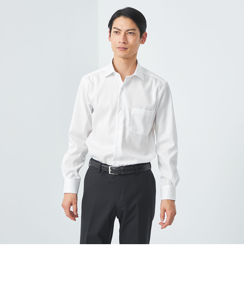 フィナモレ シャツ ドレスシャツ シャドウストライプ ホワイト XL フィナモレ シャツ ドレスシャツ シャドウストライプ ホワイト XL
