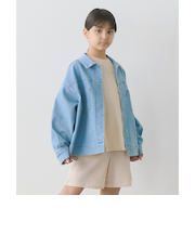ストレッチ デニムブルゾン / キッズ  100cm-160cm - ストレッチ -