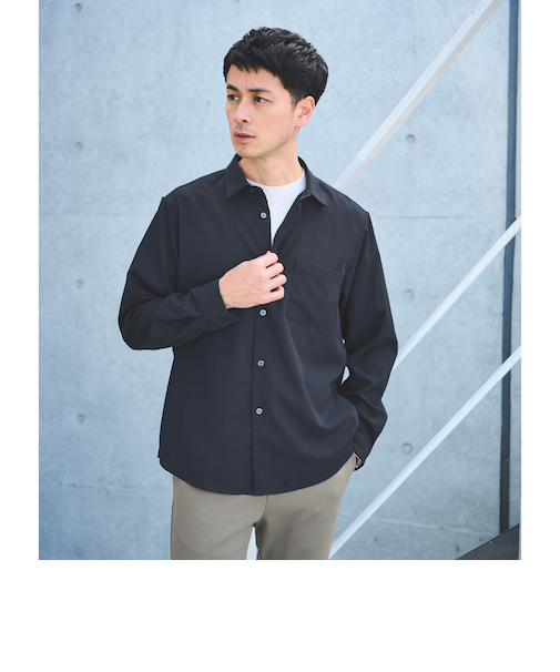 【WEB限定】JUST fit ソフトドレープ 長袖 シャツ