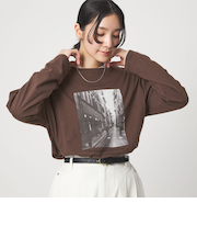 【WEB限定】＜at ease＞フォトプリント ロングスリーブ Tシャツ