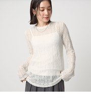 【WEB限定】＜at ease＞レース プルオーバー カットソー
