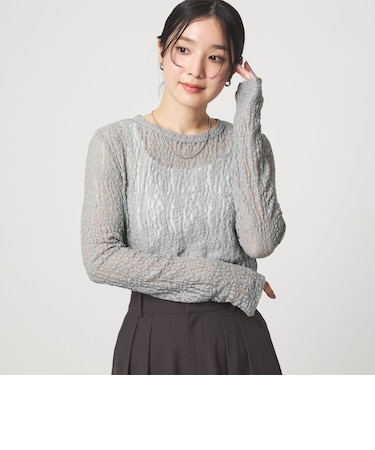 【WEB限定】＜at ease＞レース プルオーバー カットソー