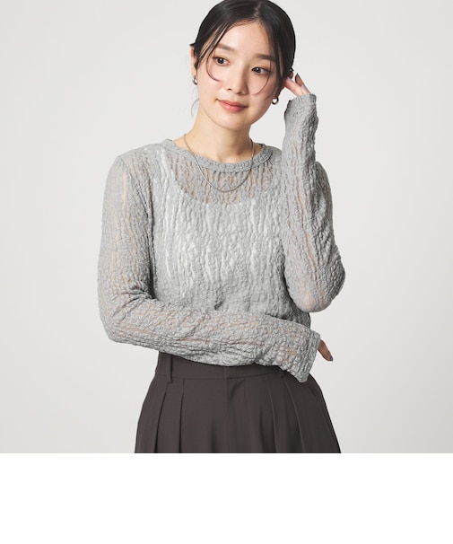 【WEB限定】＜at ease＞レース プルオーバー カットソー