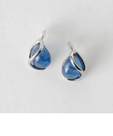 クリア シズク メタルフレーム ピアス