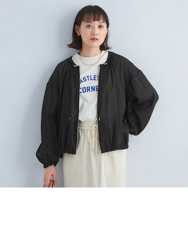 ノーカラー ブルゾン