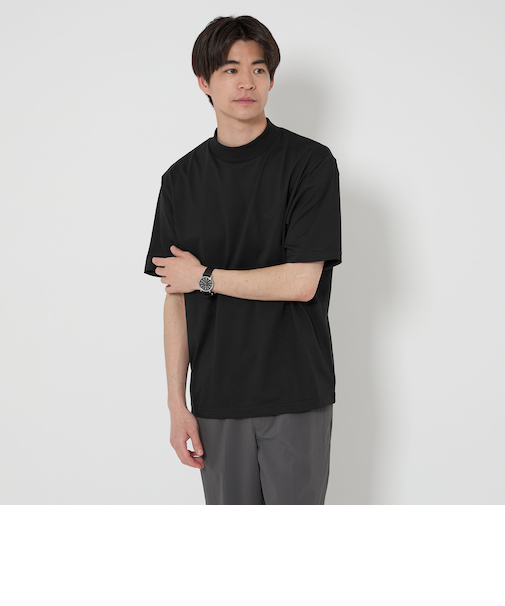 【WEB限定】JUST fit デイリー モック 半袖 Ｔシャツ カットソー -吸水速乾・抗菌-