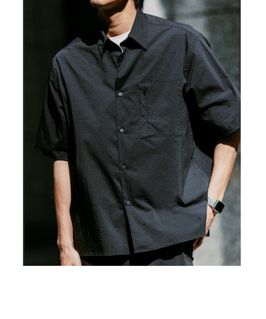WONDER CLOTH ジャストルーズ レギュラーカラー 半袖 シャツ -ストレッチ・接触冷感・吸水速乾-