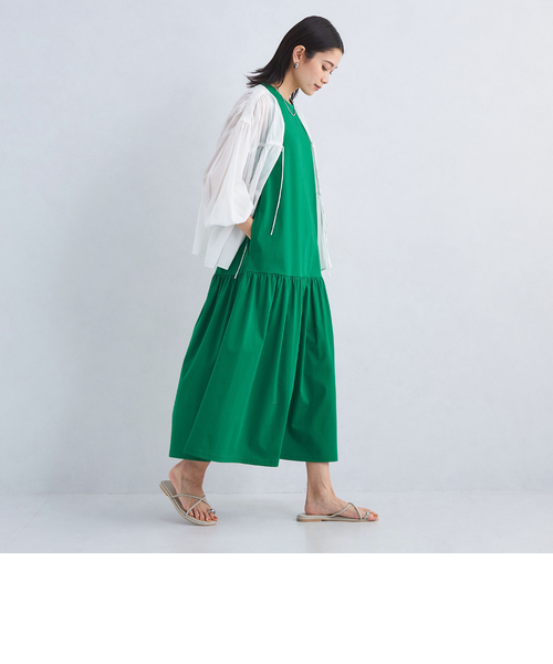 シンプルリフトワンピース UVカット 抗菌 ノースリーブ ティアードワンピース size SHORT/TALLあり］シンプルリフトワンピース -UVカット