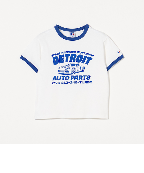 別注】＜RUSSELL ATHLETIC＞プリント リンガーTシャツ 100cm