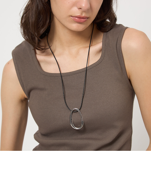 オーバルリング コード ネックレス