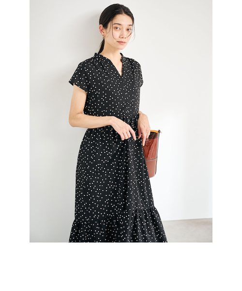 新品未使用タグ付き⭐︎Breeze Cool ティアード 半袖ワンピース size SHORTあり］Breeze Cool ティアード ワンピース｜グリーン