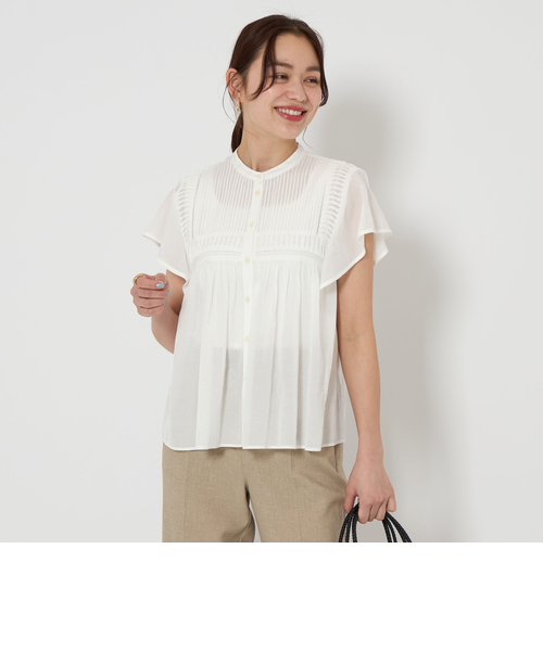 スタンドカラーブラウス　ハンドメイド 型紙 スタンドカラーのギャザーブラウス – the linen bird