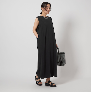 【WEB限定】＜at ease＞ノースリーブ タック カットソー ワンピース