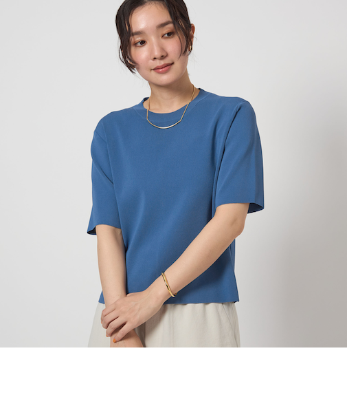 【WEB限定】＜at ease＞ サマー ニット TEE -ウォッシャブル・接触冷感・UVカット-