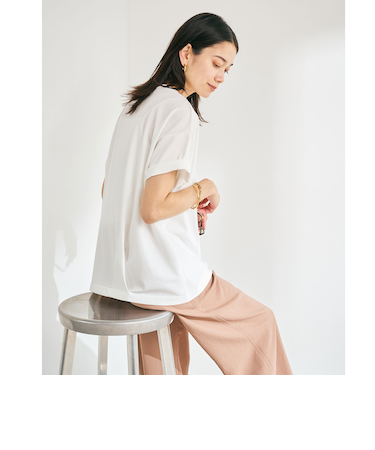【WEB限定】＜at ease＞バックタック Tシャツ -UVカット-