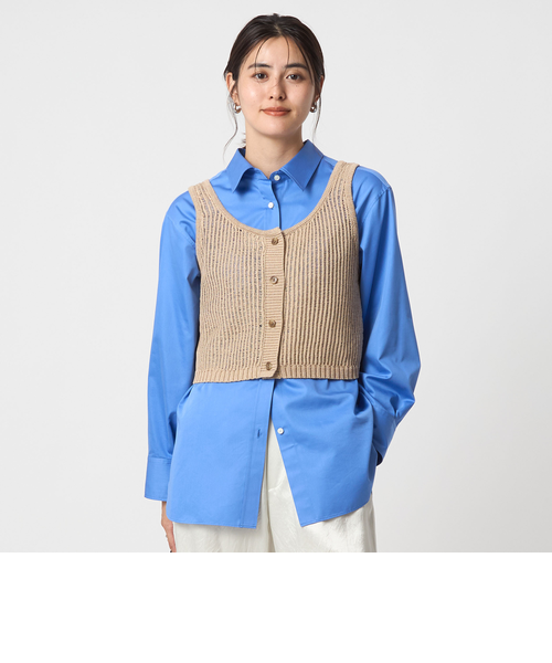 MIESROHE メッシュニットビスチェ　ブルー MIESROHE（ミースロエ）の「ﾒｯｼｭﾆｯﾄﾋﾞｽﾁｪ（ニット/セーター