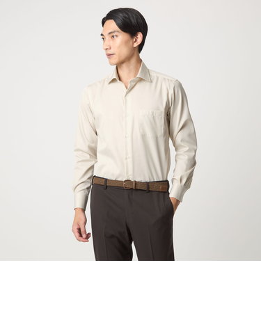 コットン ナローストライプ ワイドカラー ドレスシャツ -イージーアイロン-