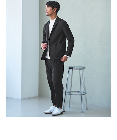 【WEB限定】JUST fit ナイロン PU リラックス セットアップ -2Wayストレッチ-