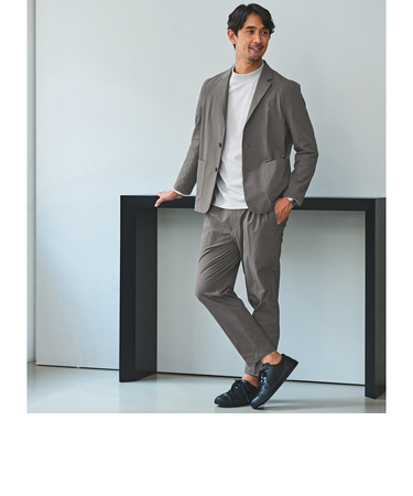 【WEB限定】JUST fit ナイロン PU リラックス セットアップ -2Wayストレッチ-