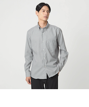 エブリット コットンオックス ギンガムチェック スナップ ボタンダウン シャツ -イージーアイロン-