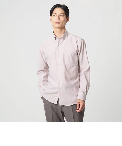 エブリット コットンオックス ストライプ スナップ ボタンダウン シャツ -イージーアイロン-