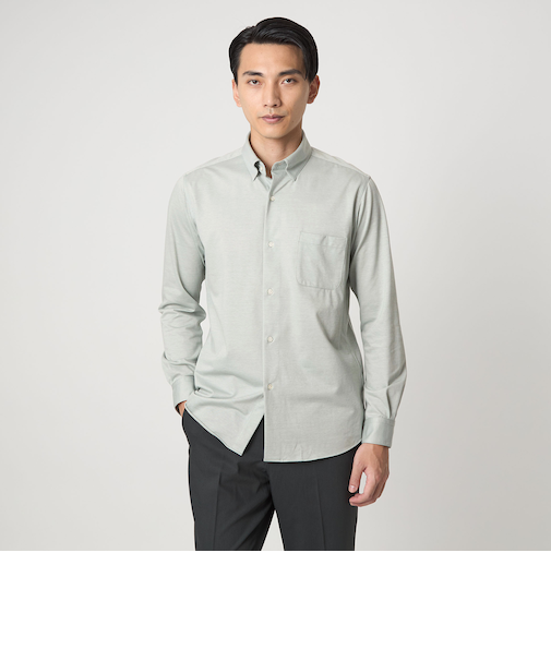 エブリット TC ジャージー スナップ ボタンダウン シャツ -イージーアイロン・吸水速乾・抗菌-