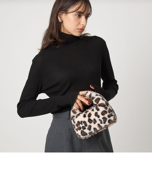 別注】＜SINBONO＞レオパード フェイクファー バッグ｜グリーン