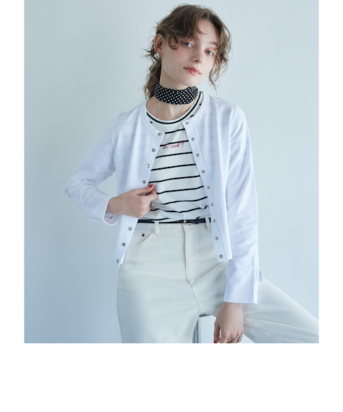 Atsu agnès b.ホワイトカーディガン 羊毛カシミヤシルクサイズ2 アニエスベー agnès b. ホワイトカーディガン 羊毛カシミヤ