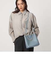 チェーンハンドル 2WAY スクエアバッグ ショルダーバッグ