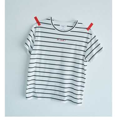 ＜To b. by agnes b.コラボ＞ロゴ ショートスリーブ Tシャツ ボーダー