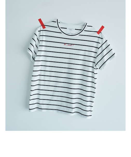 ＜To b. by agnes b.コラボ＞ロゴ ショートスリーブ Tシャツ ボーダー
