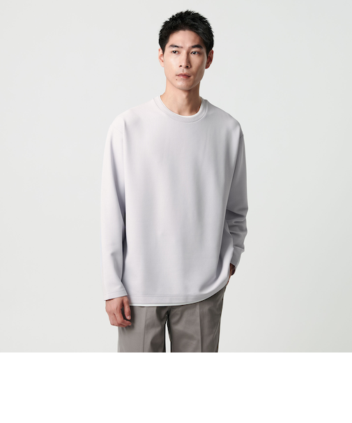 【WEB限定】リップル フェイクレイヤード ロングスリーブ Tシャツ -吸水速乾・抗菌-