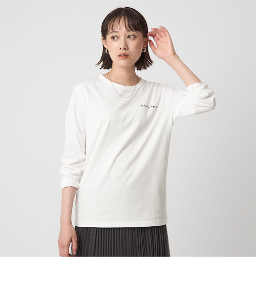 agnès b. ホワイトロングスリーブTシャツ To b. by agnes b.コラボ＞ロゴ ロングスリーブ Tシャツ