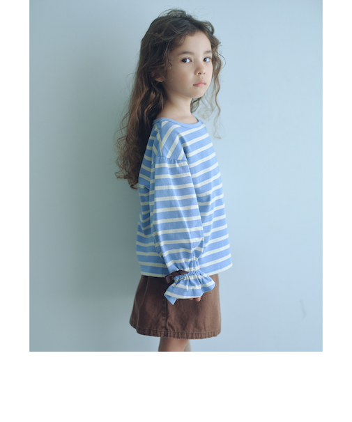 ボーダー キャンディスリーブ Tシャツ / キッズ  100cm-160cm◎