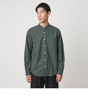 ナチュラルフィット ビエラ バンドカラー シャツ