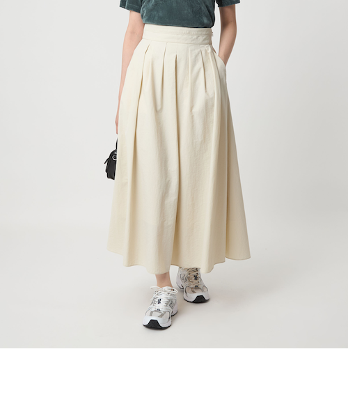 MHL MARGARET HOWELL タックフレアロングスカート　グリーン　2 タック フレア スカート 2