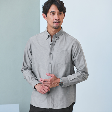 【WEB限定】JUST fit デイリー オックスフォード ボタンダウン シャツ