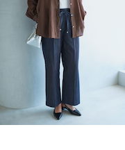 【結論シリーズ】ニーハイフレアパンツ デニム マシンウォッシャブル ストレッチ