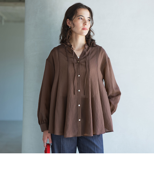 グリーンレーベルリラクシング 【結論シリーズ】ミルフィーユフレアブラウス 結論シリーズ】ミルフィーユフレアブラウス｜グリーンレーベル