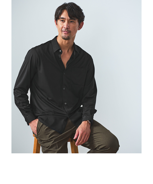 【WEB限定】JUST fit トリコット ドレープ シャツ